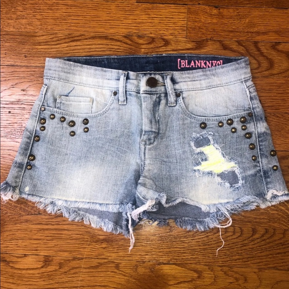 Blank NYC Girls Studded Denim Shorts
